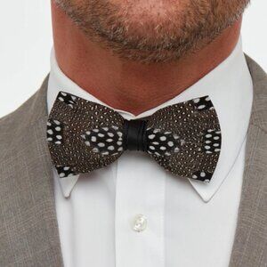 Brackish Guinea Feather Bow Tie